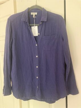 Jessica Simpson Purple Gauze Button-Down Shirt
